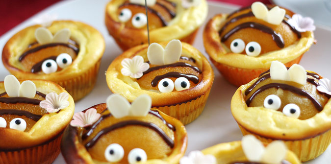 muffins mit bienendekor